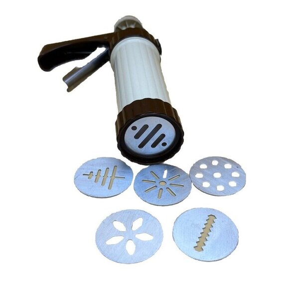 Vtg Cookie Press Decorating Gun Complete Set In Box Christmas 1979 Recipe Hoan - Picture 2 of 5